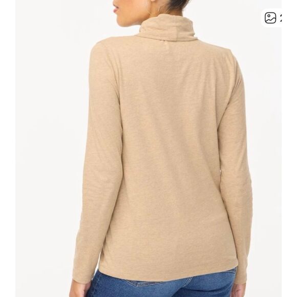 J.Crew heathered tan tissue turtleneck size large - Picture 2 of 11